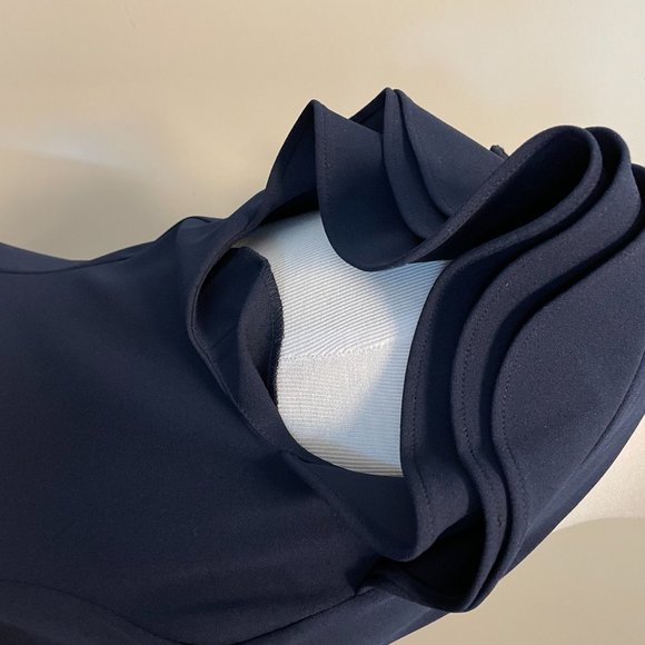 Navy DNKY short dress with ruffled cap sleeves - Picture 5 of 5